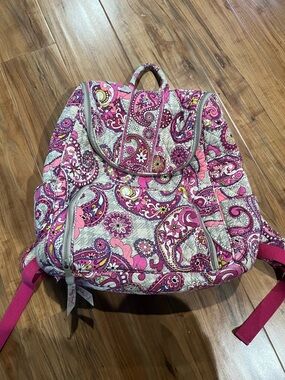 Vera Bradley Quilted Pink Paisley Plaid Women's Backpack